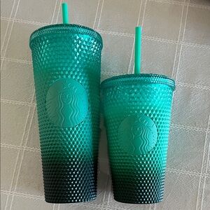 Starbucks Teal Textured Tumblers